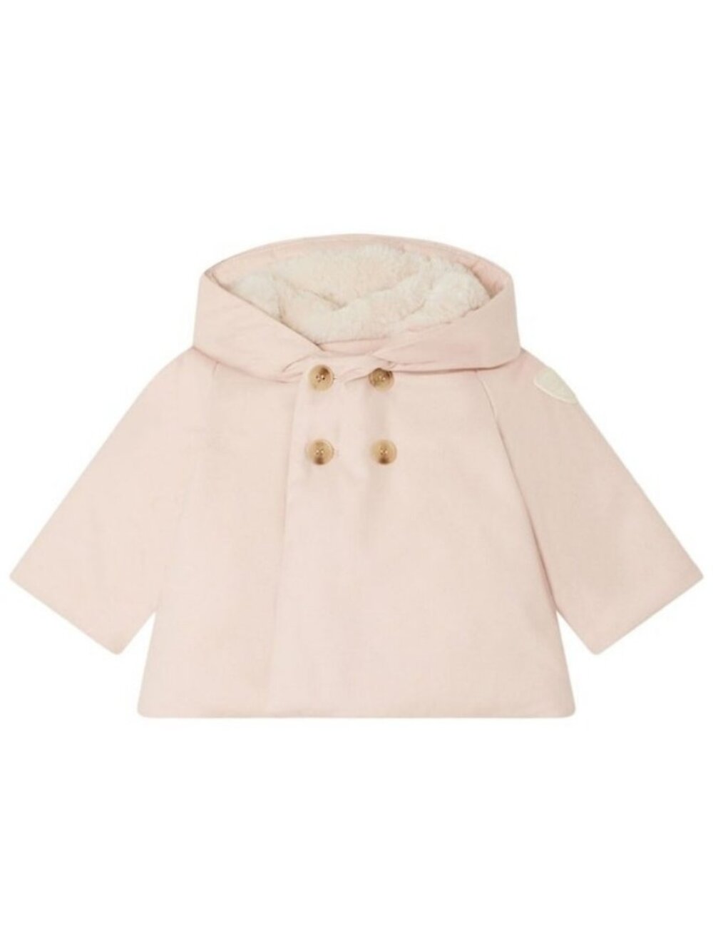 Bonpoint Baby Girl Pink Jacket Size 18 Months with Furry Hood